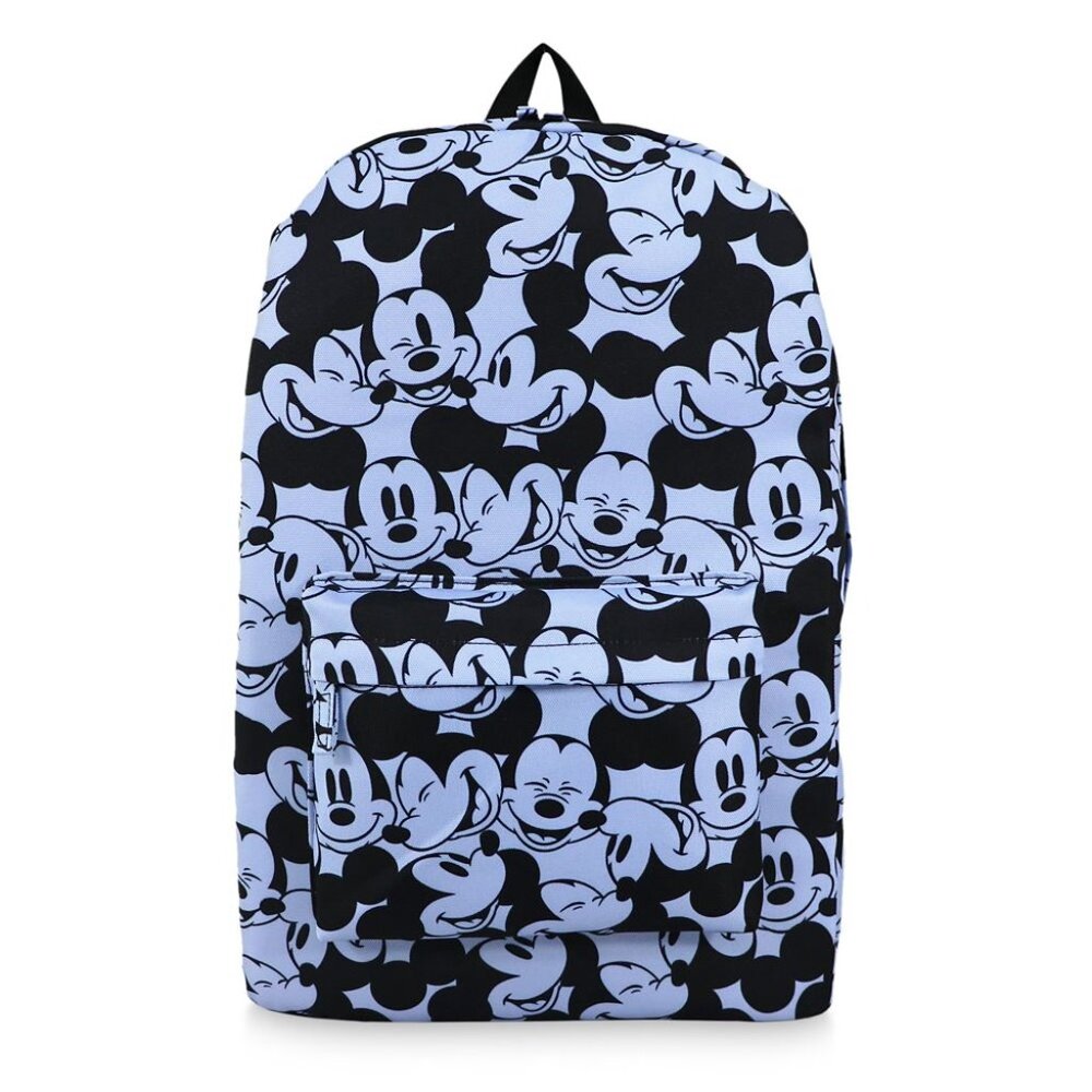 Disney Store Mickey Mouse Face Expressions Laptop Backpack 18" Blue Black NEW